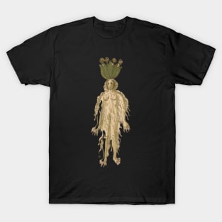 Human Mandrake Roots Herbal Medieval Plant Lover Romantic Spiritual Art T-Shirt